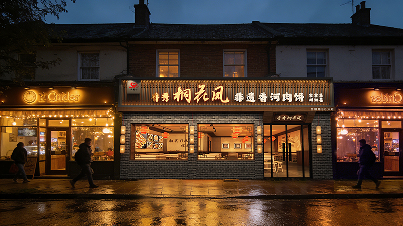 香秀桐花凤非遗香河肉饼门头照